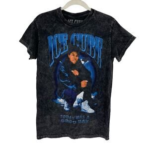 Officially Licensed Ice Cube Today Was A Good Day T-Shirt Black Acid Wash Small